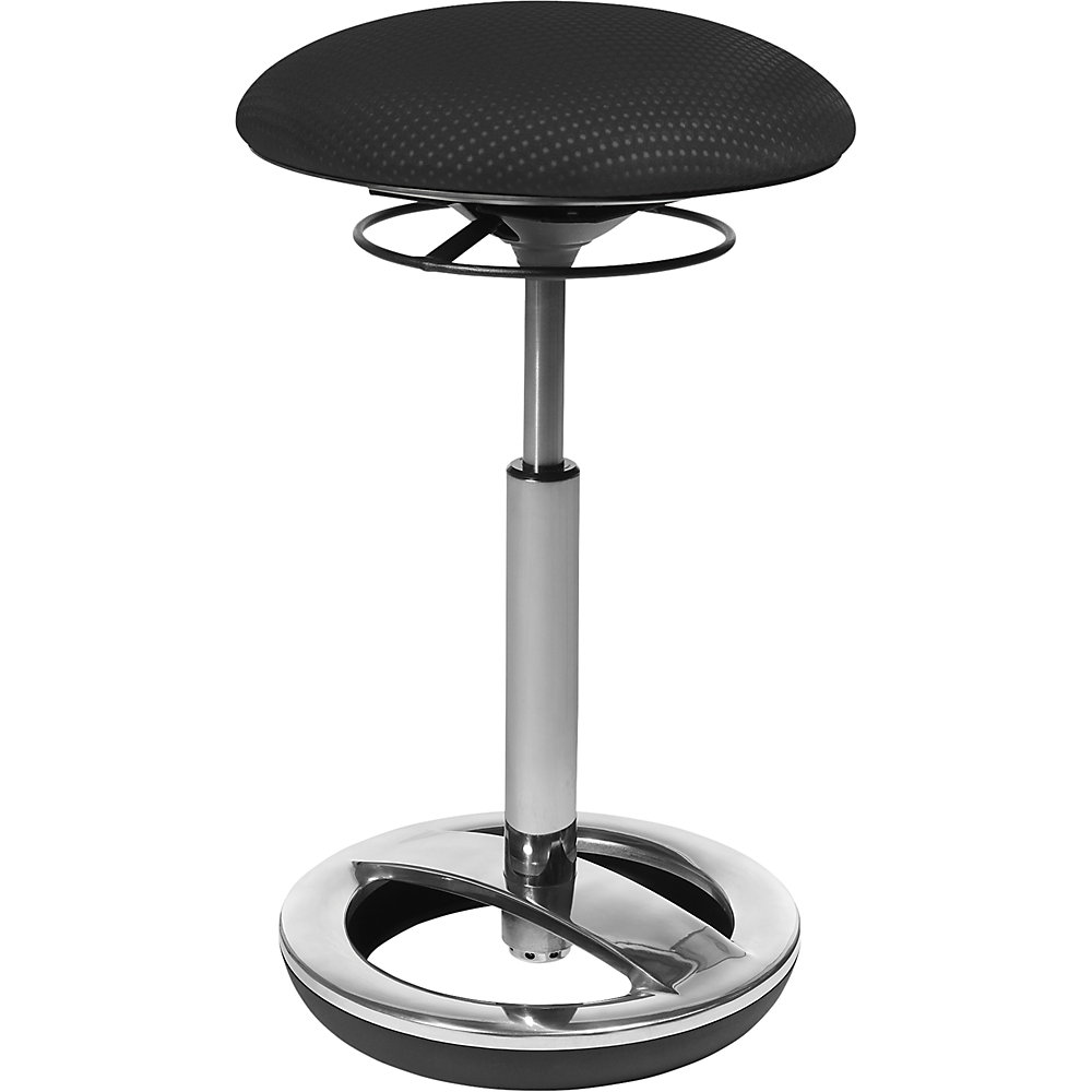 Bürohocker SITNESS HIGH BOB, Sitzhöhe 490 - 700 mm, Bezug schwarz Topstar