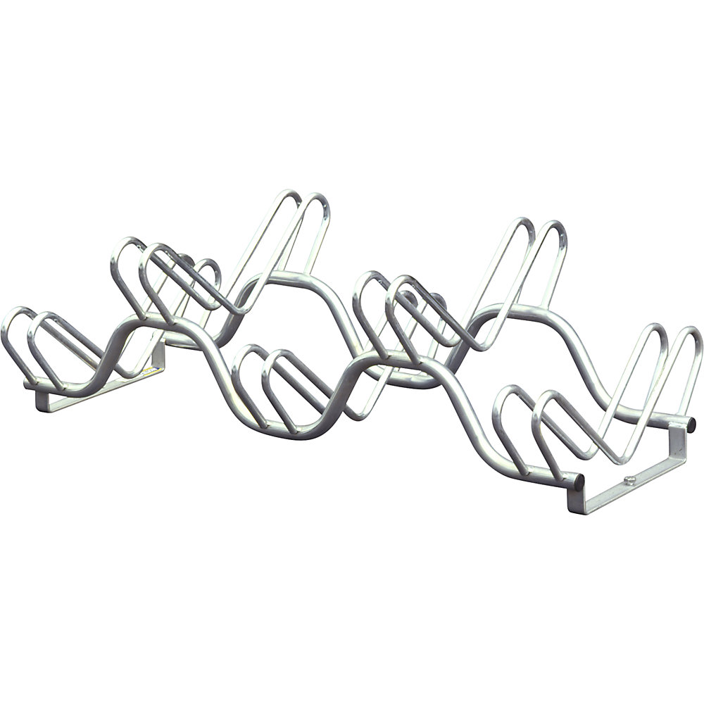 Fahrrad-Ständer auf 2 Ebenen nebeneinander, 5 Stellplätze, Metalloptik Mottez