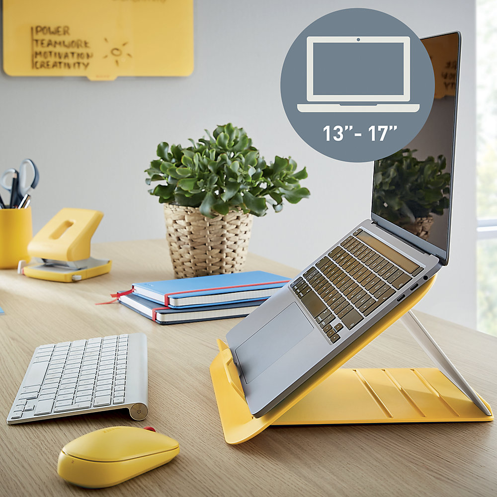 Leitz Cosy Laptopstativ – Ergonomisk Design, Høydejusterbart (Ltz64260019, Varm Gul, 1 Eske) Varm gul 2