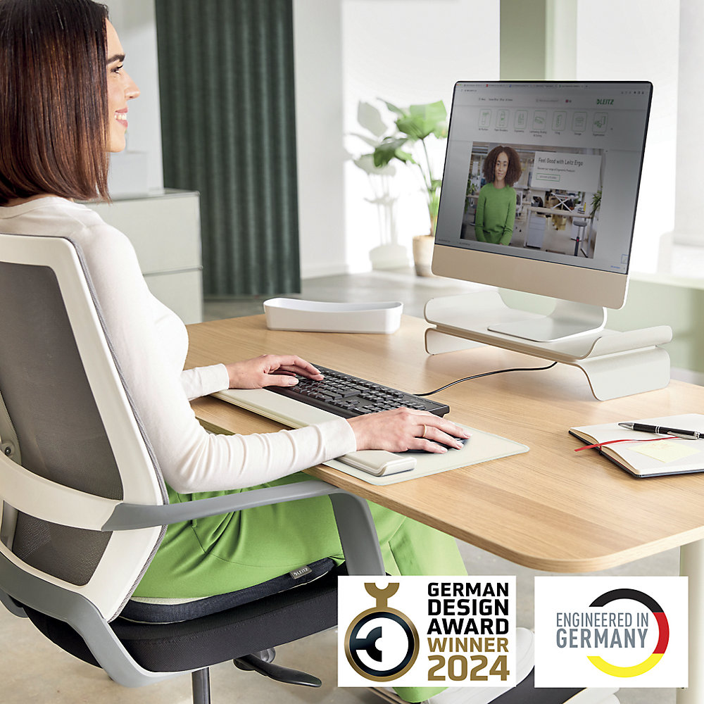 Leitz Ergo Skjermstativ – Ergonomisk Design, Justerbar Høyde (Ltz65040089, Mørkegrå, 1 Eske) Mørk grå 2