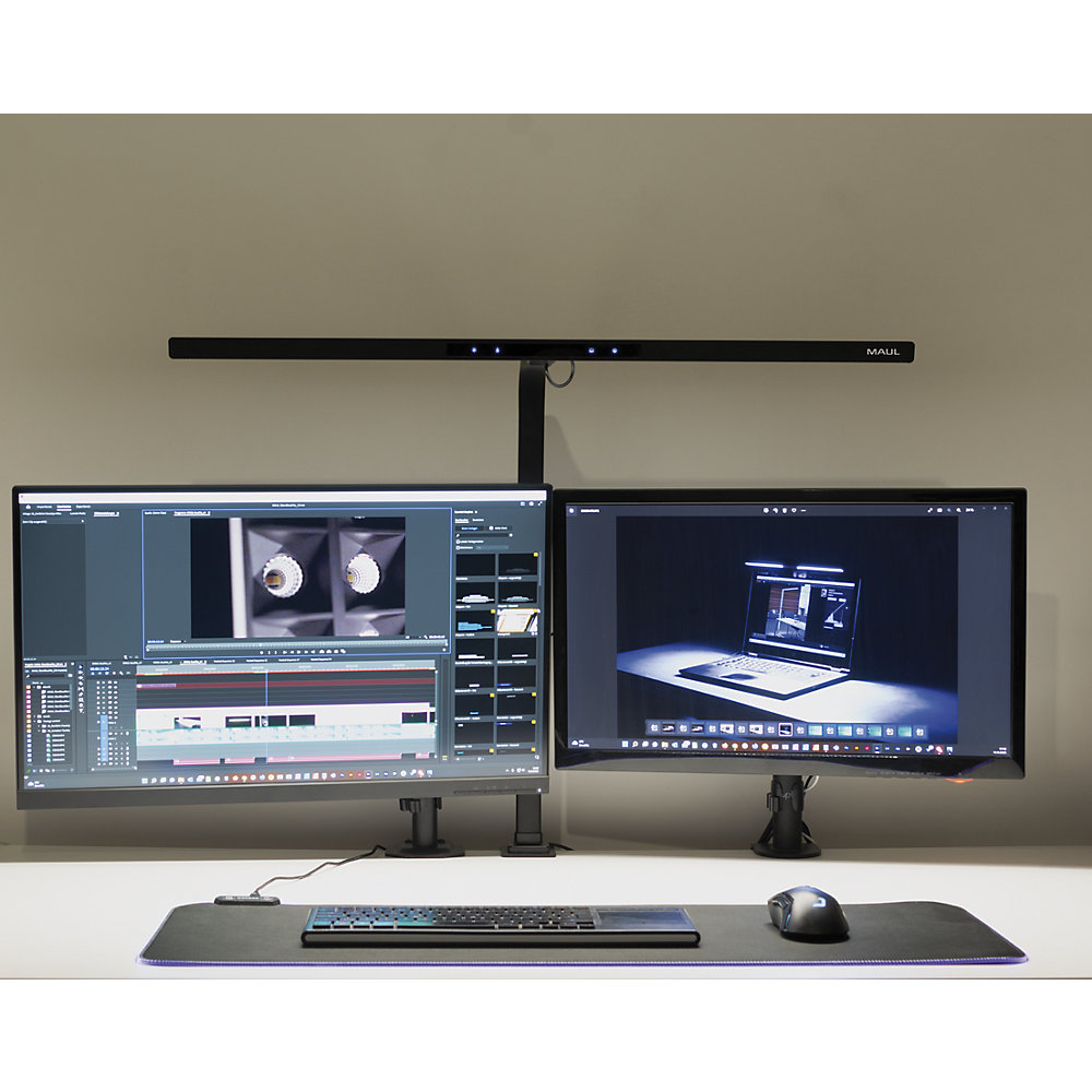 LED-Monitorleuchte MAULgate, dimmbar, schwarz MAUL 2