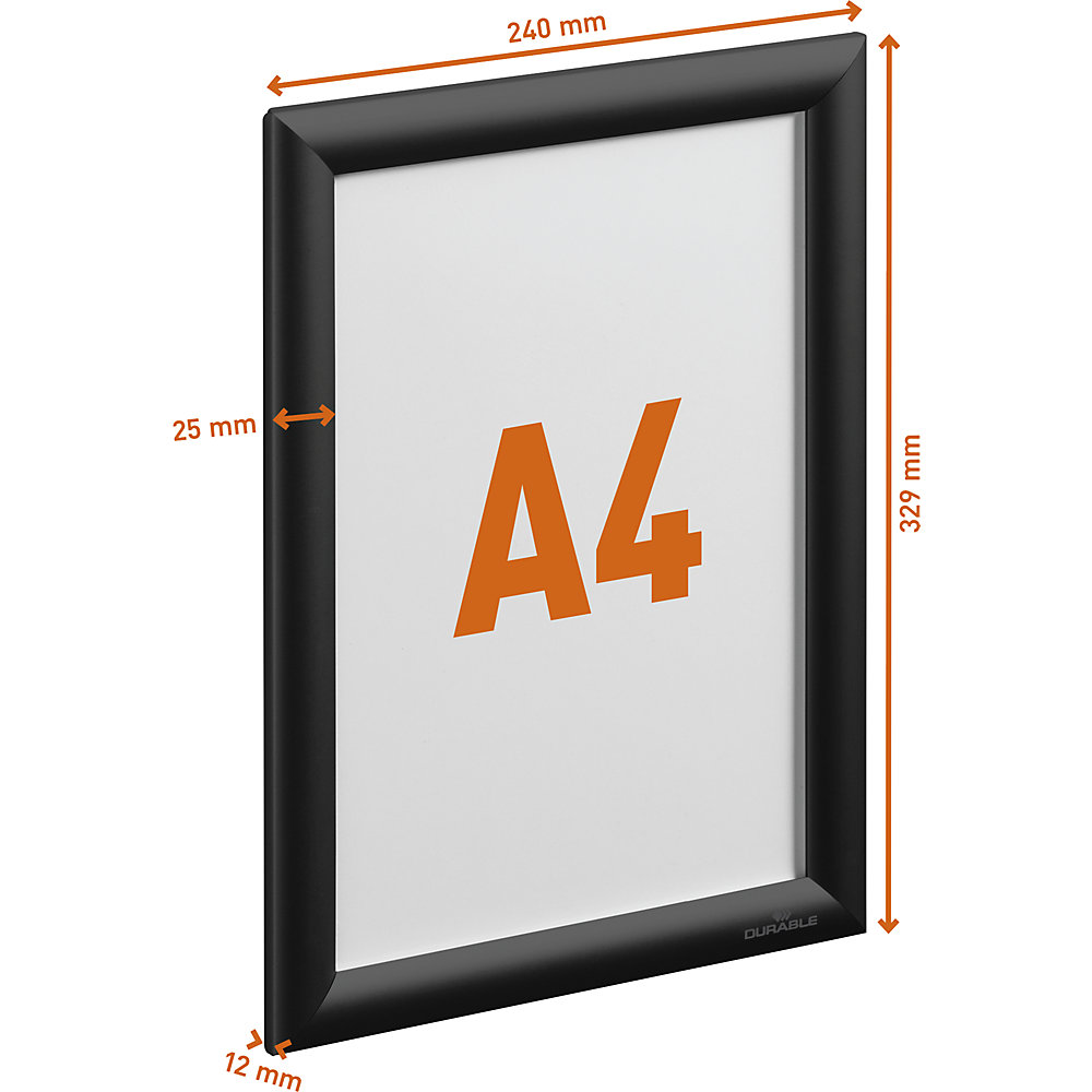 Durable 479601 Clip Frame A4 Black