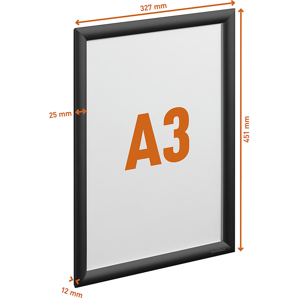 Durable 479701 Cadre photo amovible Format du papier: DIN A3 noir