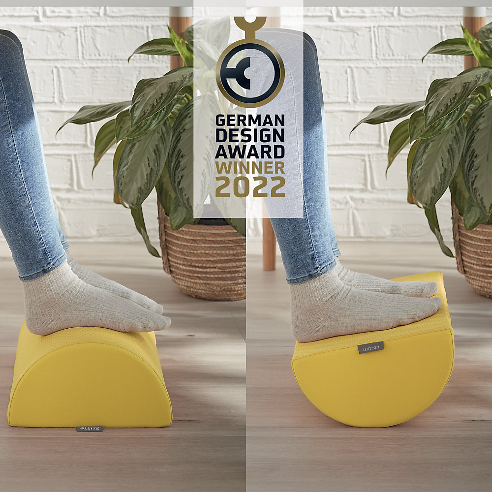 Leitz Ergo Cosy Fotstøtte – Ergonomisk Design, Komfort (Ltz53710019, Gul, 1 Eske) Gul 2