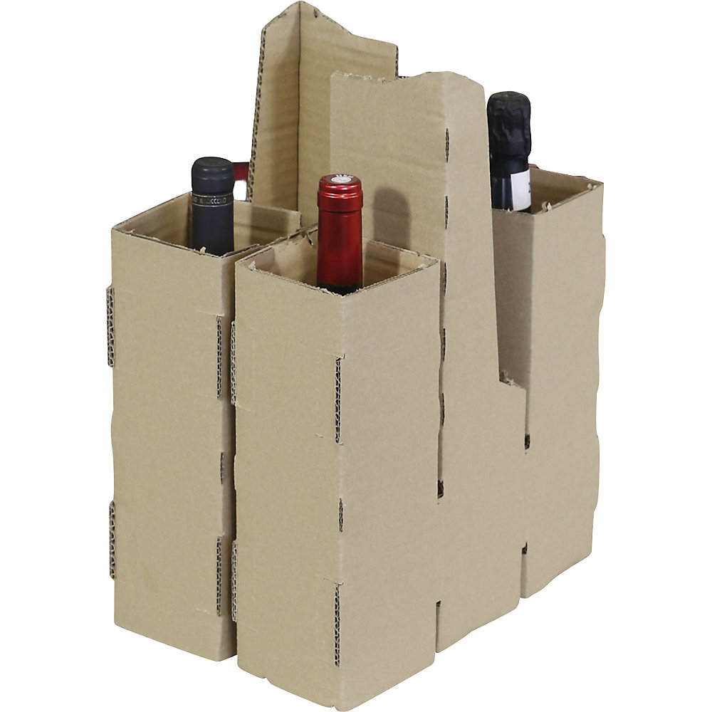 Flaschenkarton Vario, für 0,75- bis 1-l-Flaschen, für 6 Flaschen, VE 10 Stk, ab 5 VE ratioform flow 2