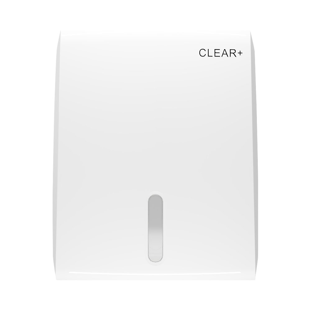 Faltpapierspender Clear+, für 400 Tücher, weiß CWS 2