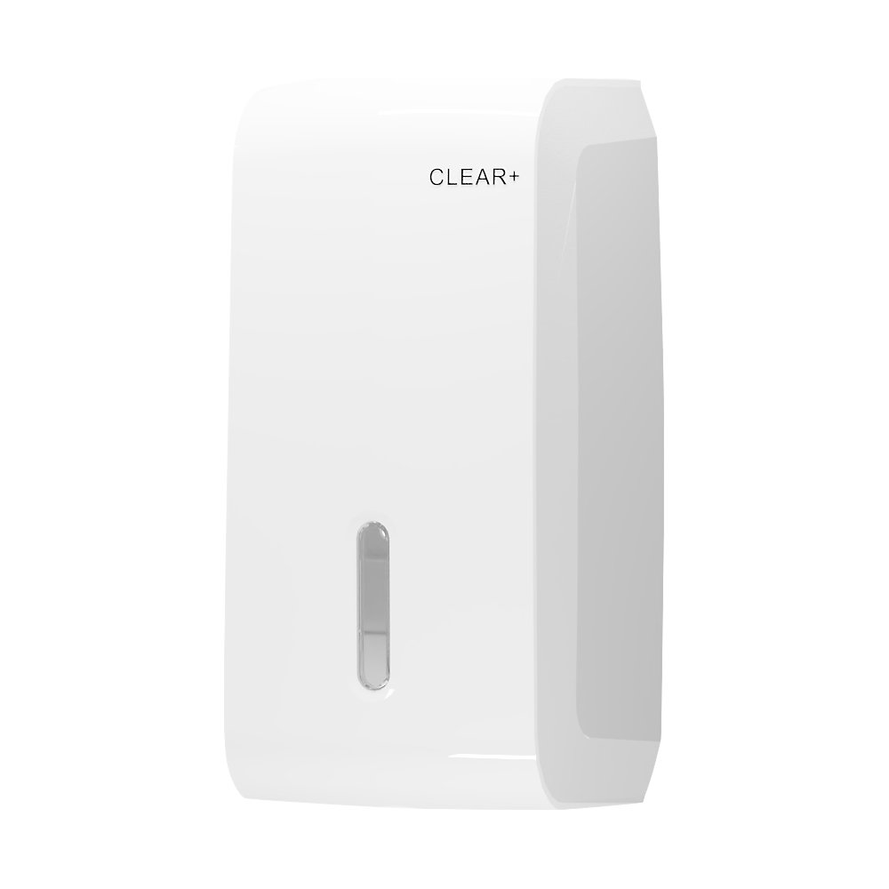 CWS Toiletpapierdispenser Clear+, voor afgifte van één vel, kunststof, wit