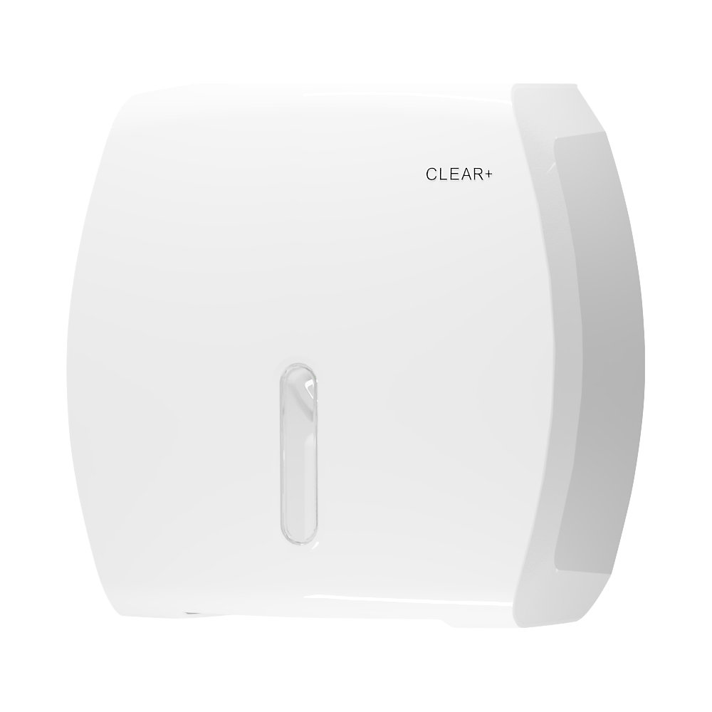 CWS Toiletpapierdispenser Jumbo, Clear+, h x b x d 310 x 590 x 555 mm, kunststof, wit