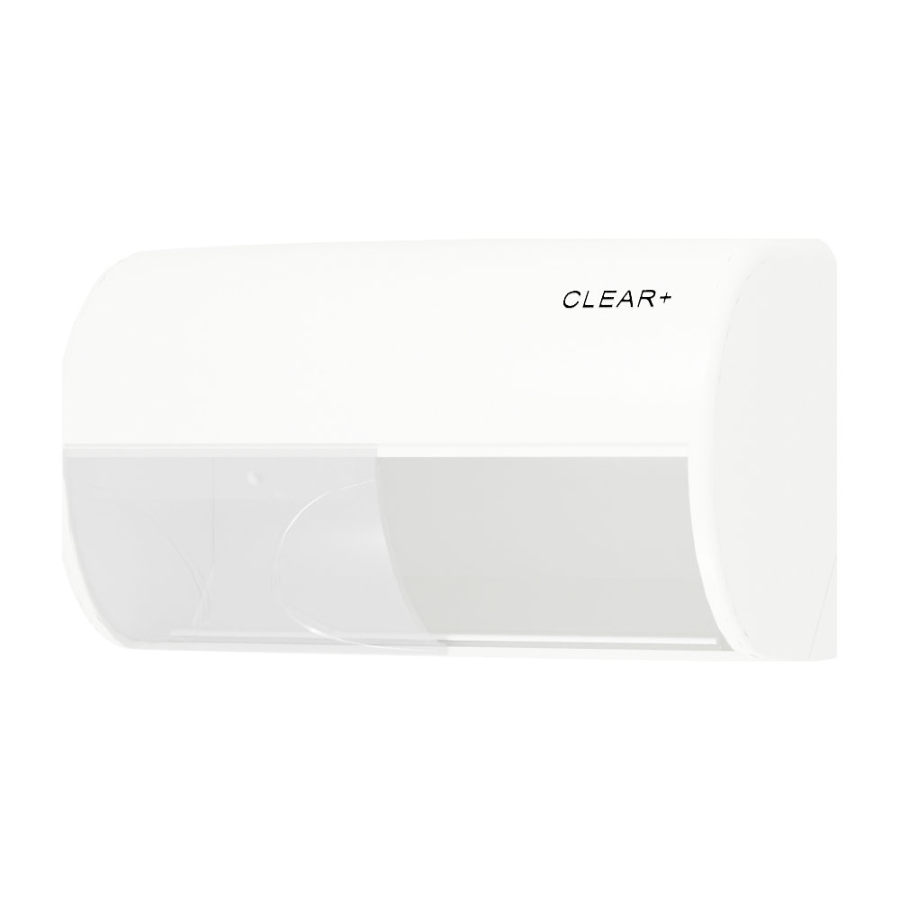 CWS Toiletpapierdispenser Clear+, voor huishoudrollen, kunststof, wit