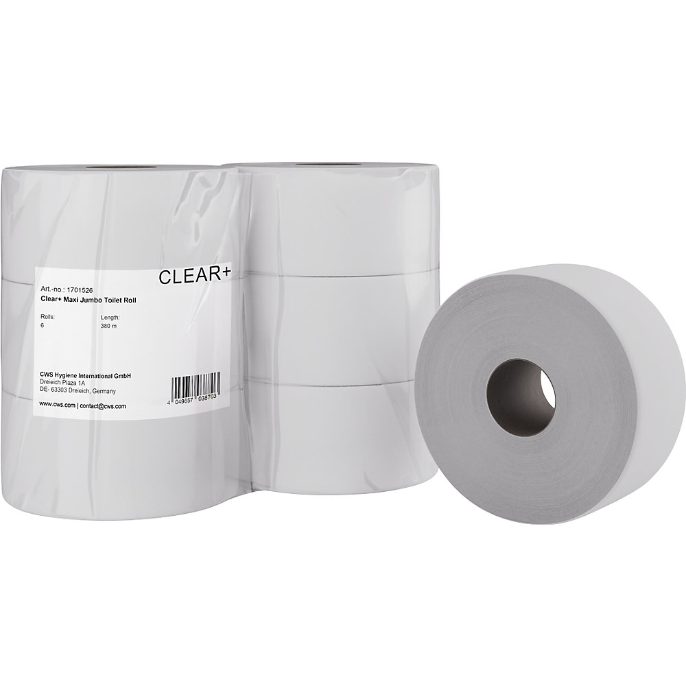 CWS Toiletpapier Clear+, 2-laags, VE 6 stuks, 380 m per rol