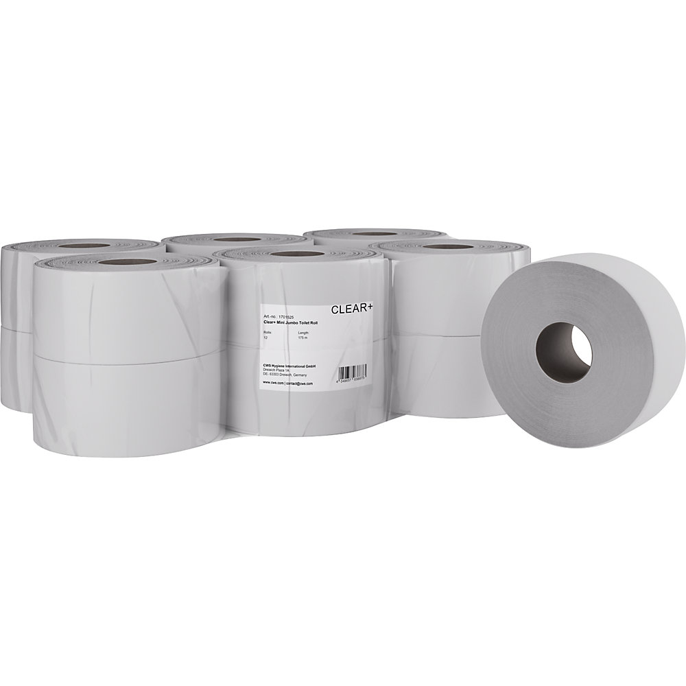 CWS Toiletpapier Clear+, 2-laags, VE 12 stuks, 175 m per rol