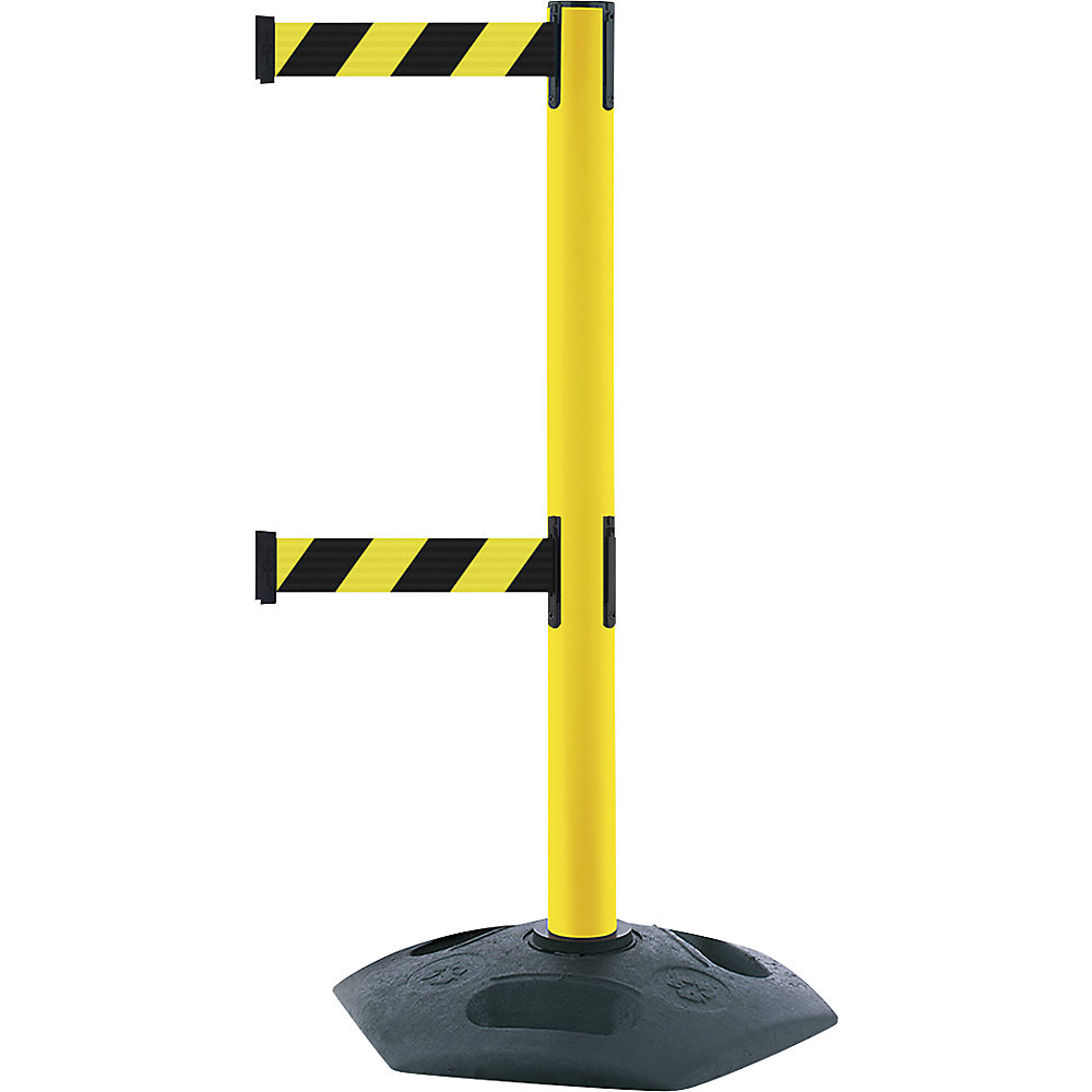 Kaiserkraft Heavy Duty Dualline Belt Barrier Post Yellow/Black
