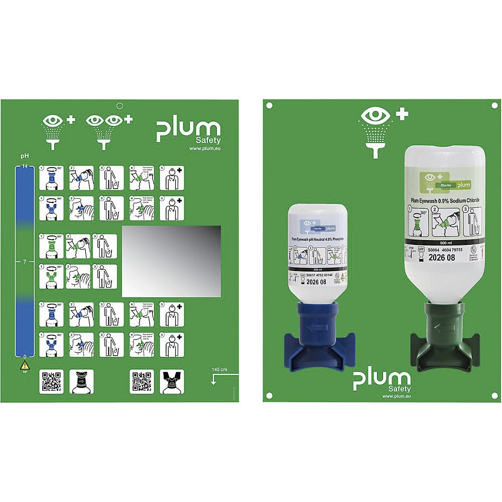 Stazione di emergenza per occhi con flaconi per lavaggio - kaiserkraft