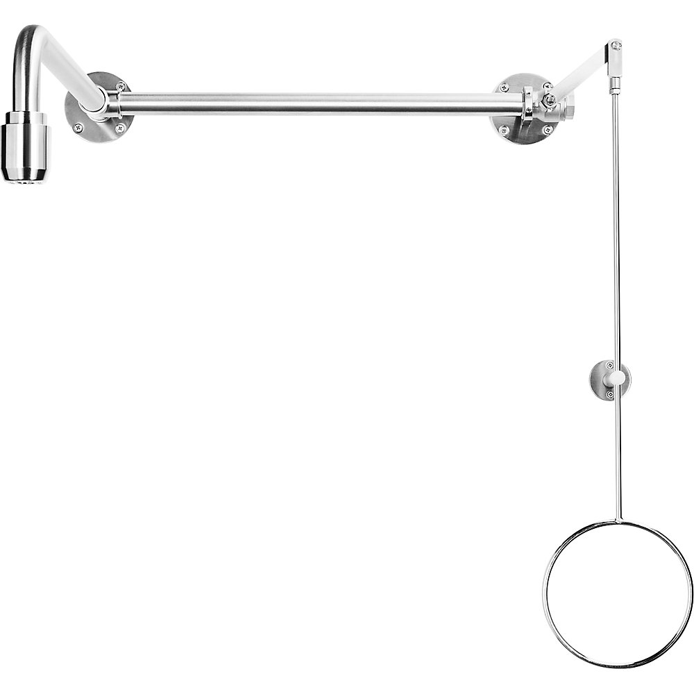 B-SAFETY PremiumLine Over-The-Door Emergency Shower Stainless Steel