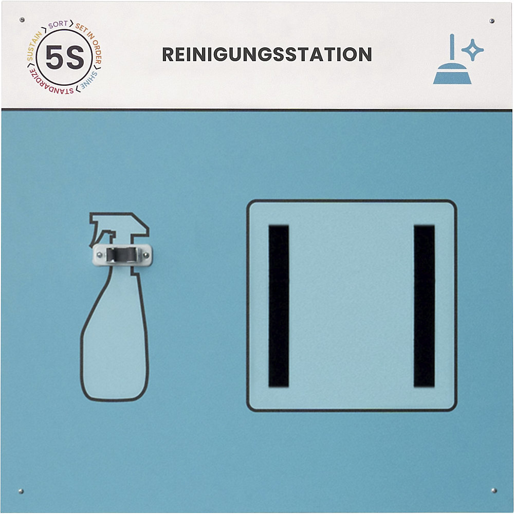 Schattenwand Feuchtreinigungsstation, BxH 750 x 750 mm, deutsch Paperflow