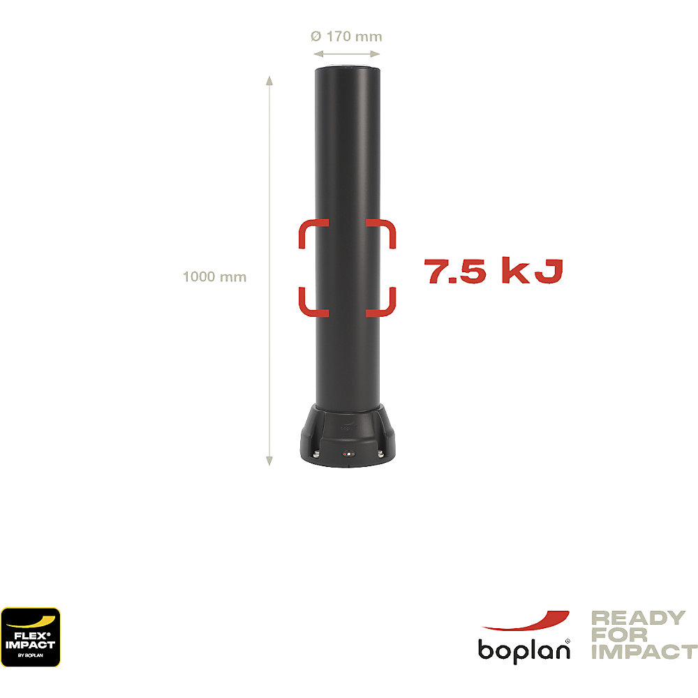Boplan 170B Rammschutzpoller Schwarz 100 cm 2