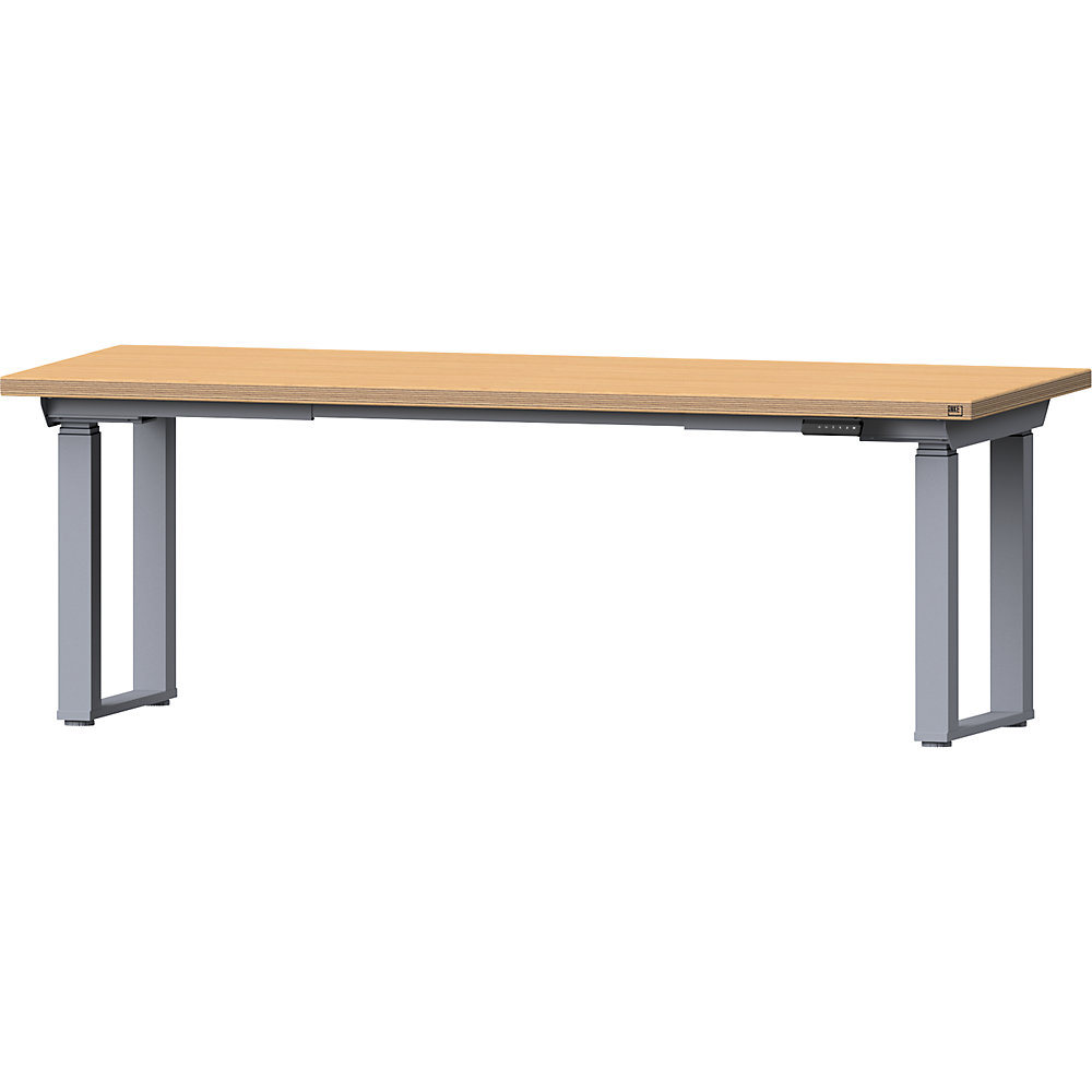 Anke Munkapad, Elektromosan áLlíTható MagassáGgal, 695 - 1350 Mm KöZöTt áLlíTható MagassáGú, TöBbréTegű BüKkfa Lap/SzüRke, SzéLesséG 2000 Mm-image