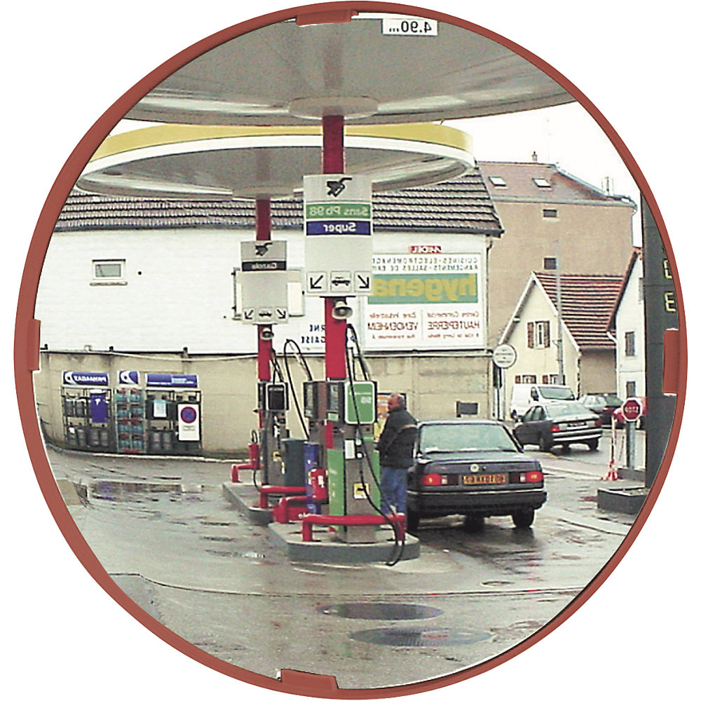 Anti-Frost-/Anti-Beschlag-Spiegel rund, rot, weiß, Ø 1000 mm Vialux