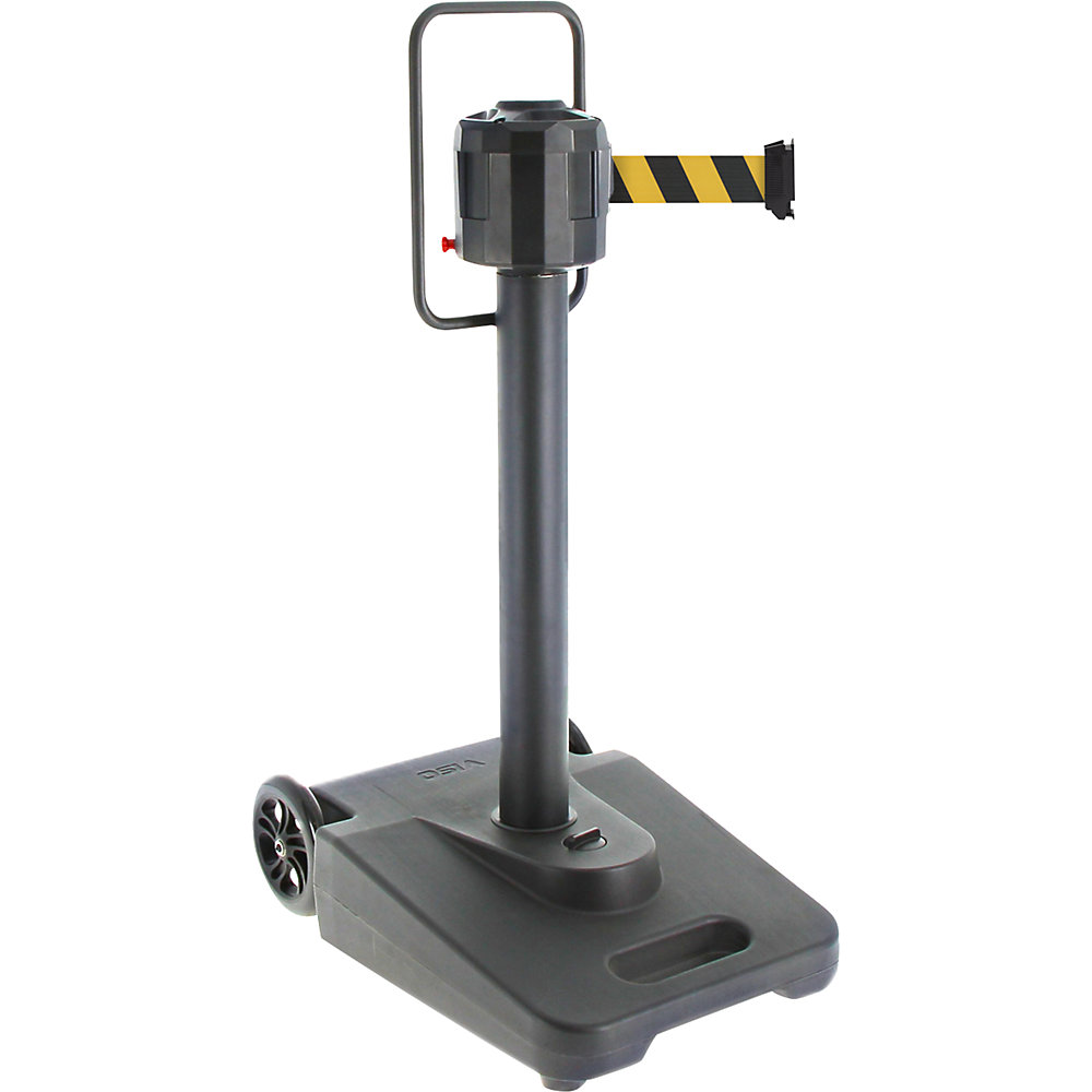 Gurtabsperrung, mobil, 2 x 20 m Gurtbänder, gelb/schwarz VISO