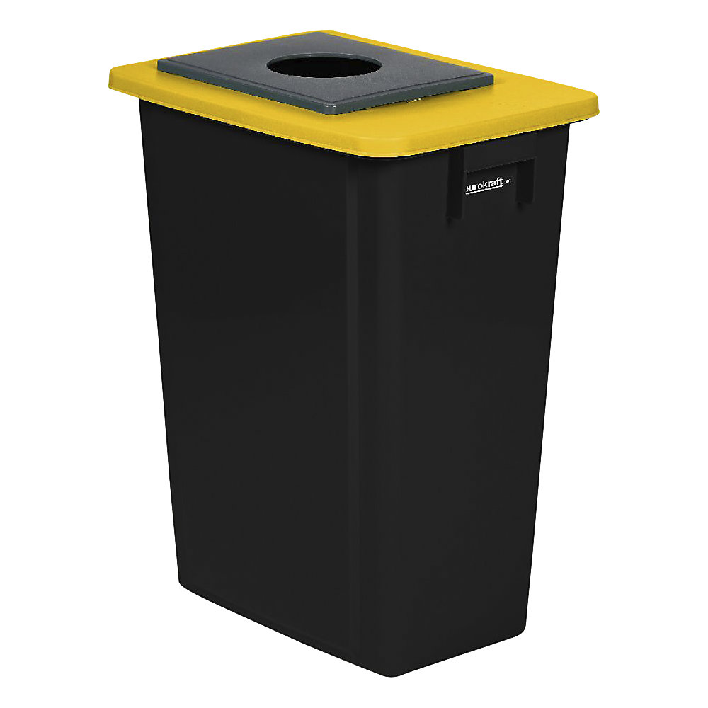 eurokraft pro Single Recycling Bin 60 l Black/Yellow 2