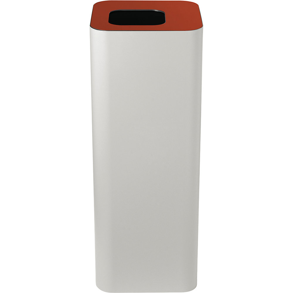 kaiserkraft Wertstoffsammler Pure, Volumen 60 l, weiß / rot