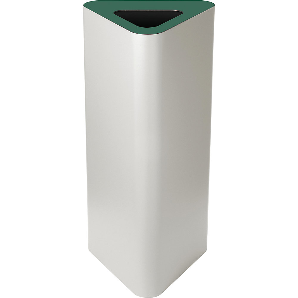 Kaiserkraft Pure Waste Sorter Triangular 60L White/Green