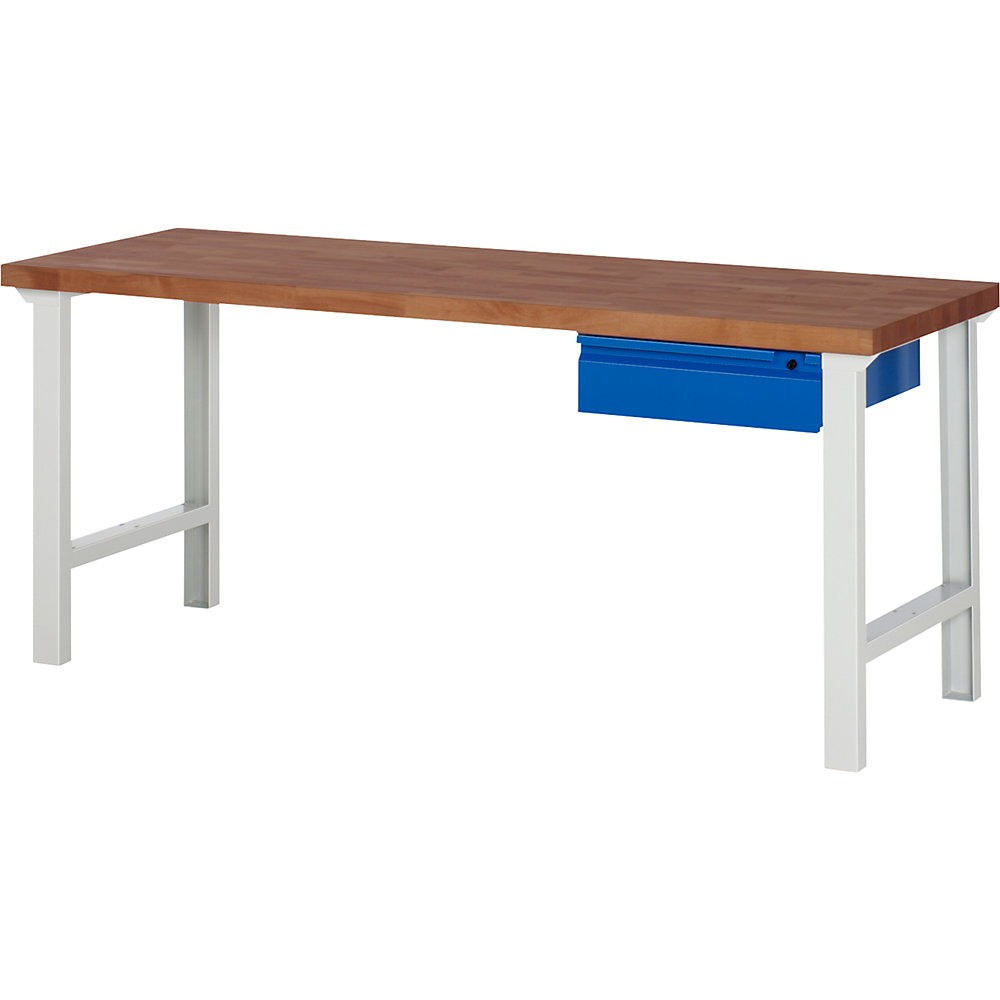 eurokraft basic Workbench 1 Drawer Light Grey/Blue 2000x700mm