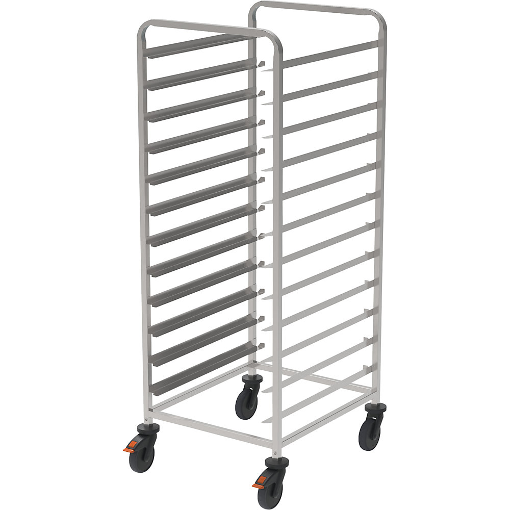 kaiserkraft Tablettwagen, mit Abweiserollen, LxBxH 648 x 739 x 1641 mm