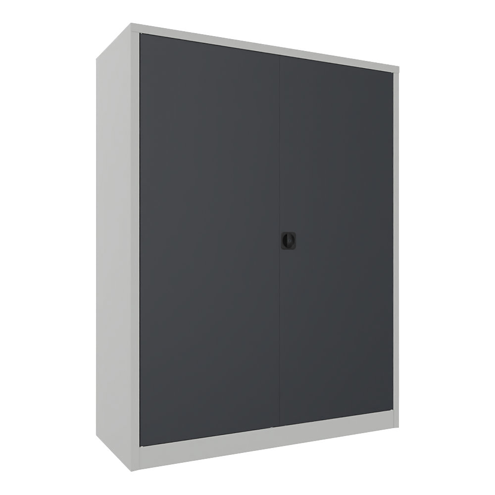 Stahlschrank mit Flügeltüren, 4 Fachböden, Breite 1500 mm, HxBxT 1950 x 1500 x 600 mm, anthrazitgrau eurokraft pro 2