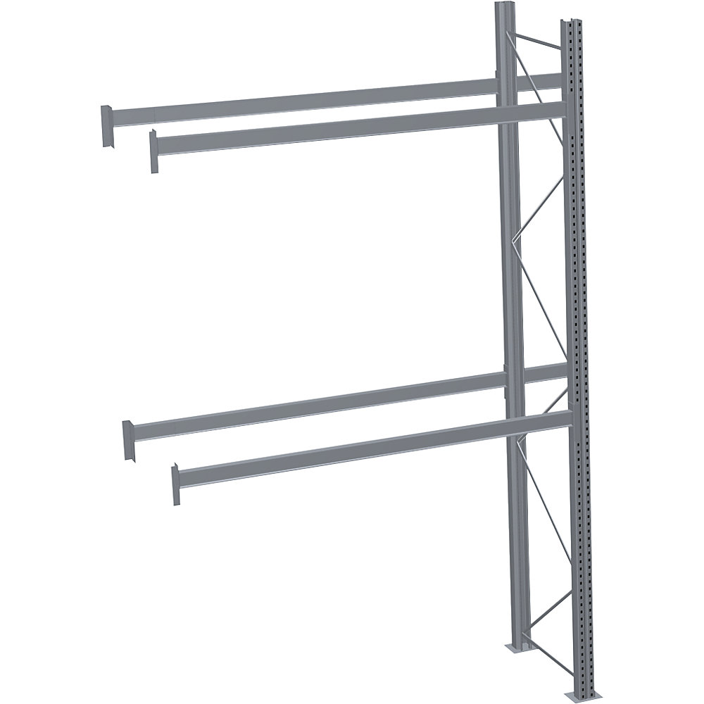 Palettenregal, feuerverzinkt, HxBxT 4500 x 2825 x 1100 mm, 2 Fachebenen, Anbauregal SCHULTE