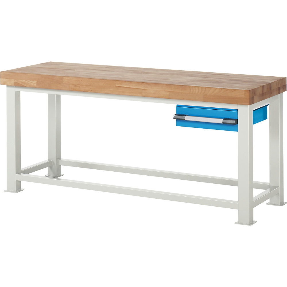 eurokraft pro Heavy Duty Workbench 1 Drawer Light Blue/Light Gray 2000x700mm