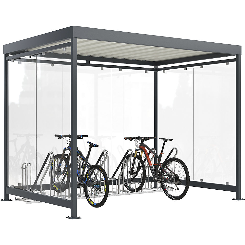 E-shop Prístrešok Köln s oporným stojanom na bicykle, model 4700 XBF WSM