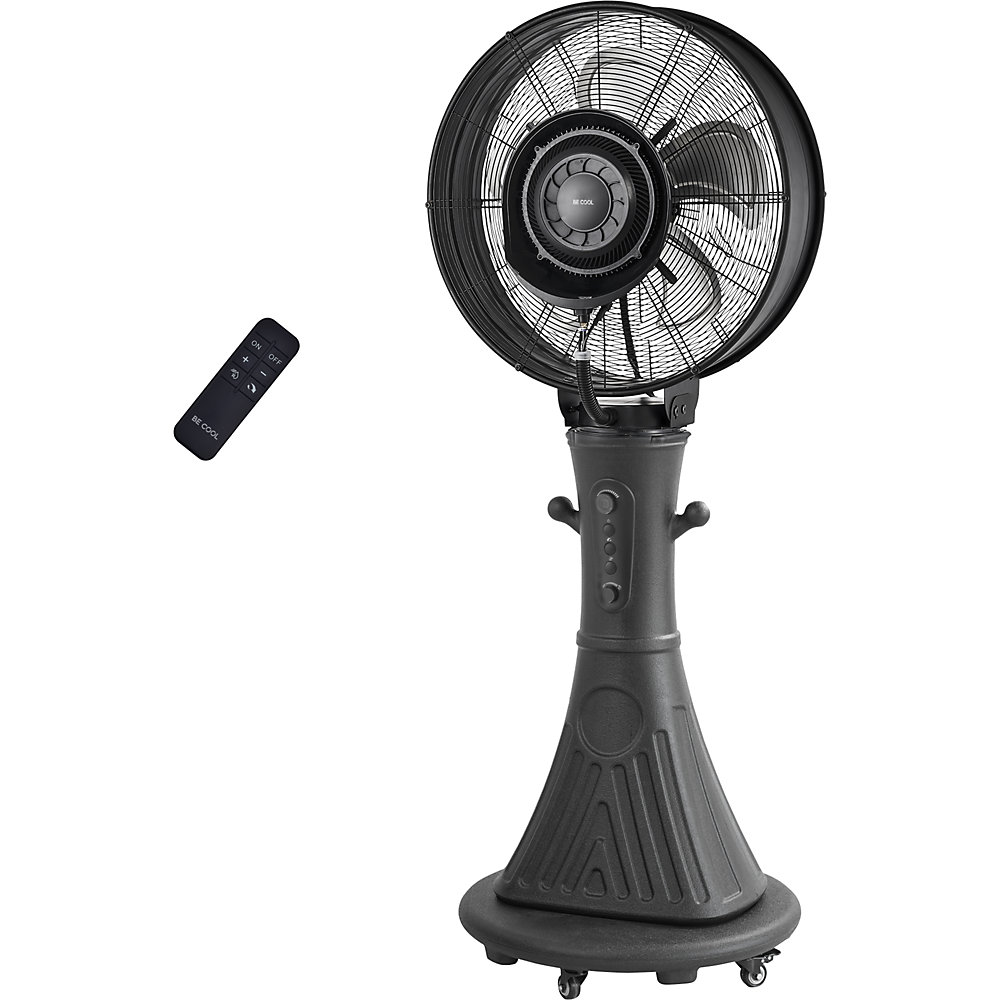 kaiserkraft Industrie Sprühnebel-Standventilator, HxBxT 1750 x 680 x 680 mm, schwarz
