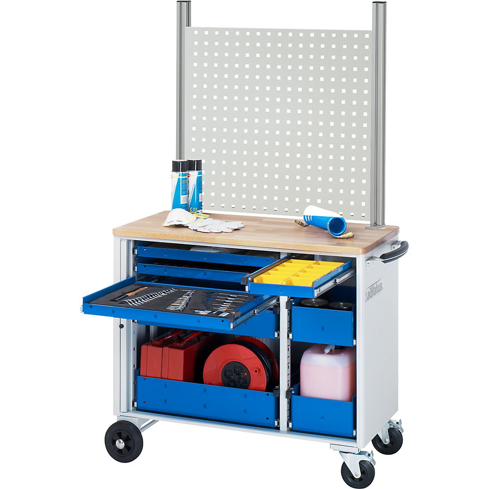 RAU Tool Cart 8 Drawers Light Gray / Gentian Blue 1590x1025x520 mm