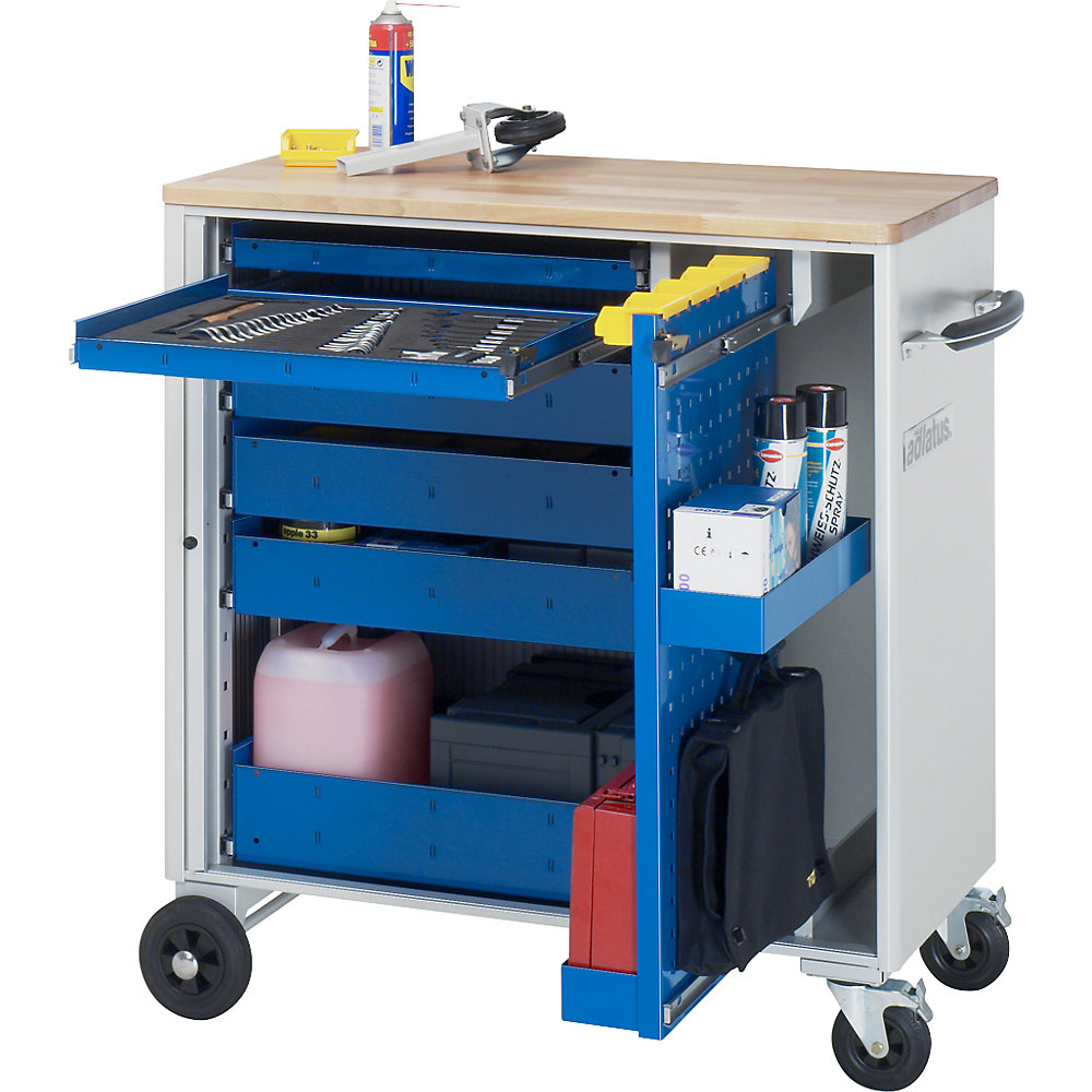 RAU 6-Drawer Tool Cart Light Grey/Gentian Blue