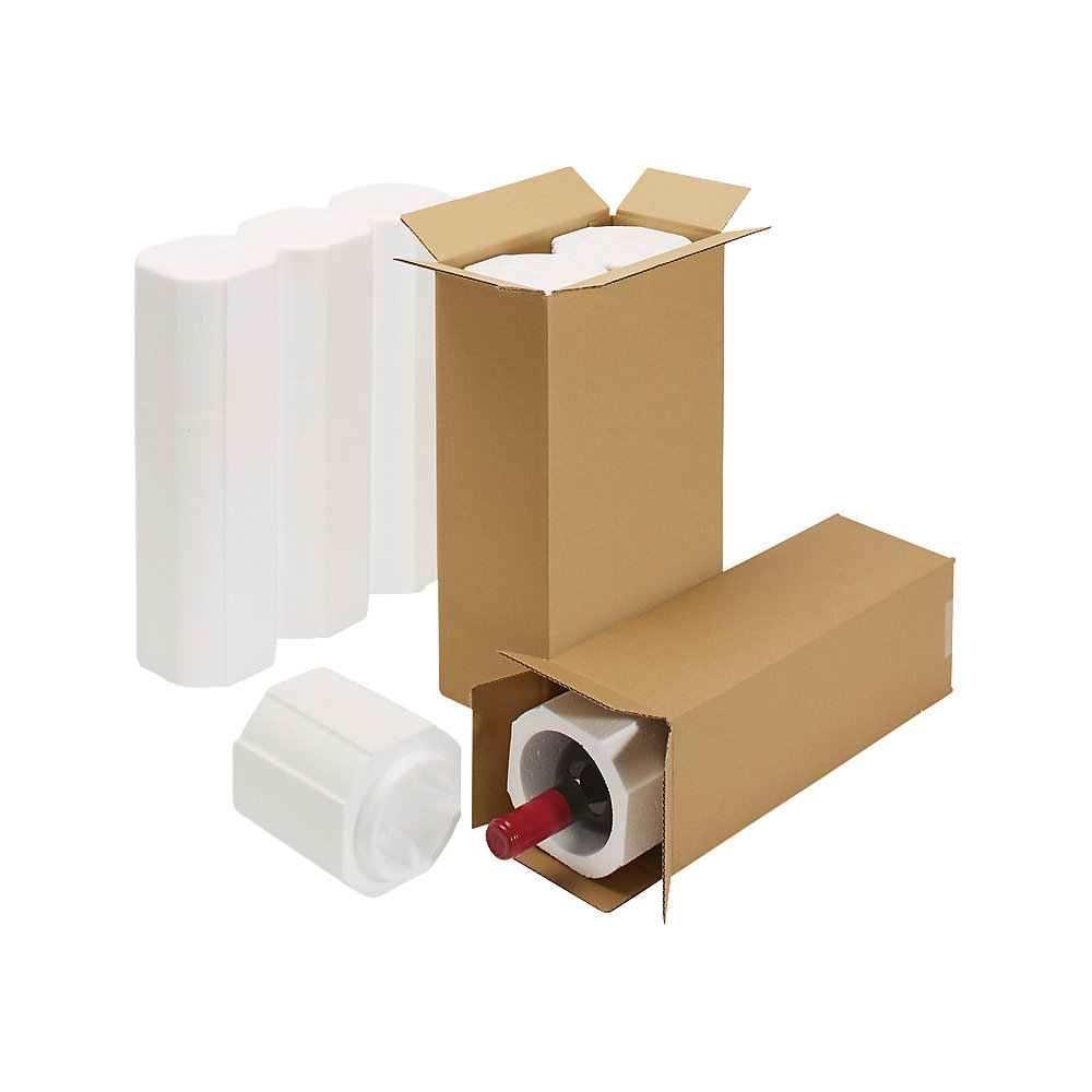 Scatola per bottiglie - kaiserkraft lungh. x largh. x alt. interne 365 x 335 x 110 mm, inserto, a partire da 12 pz.