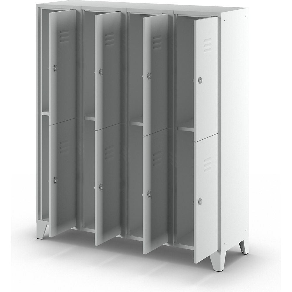 Wolf Berlin 2 Double-Tier Locker 4 Compartments Light Gray 2