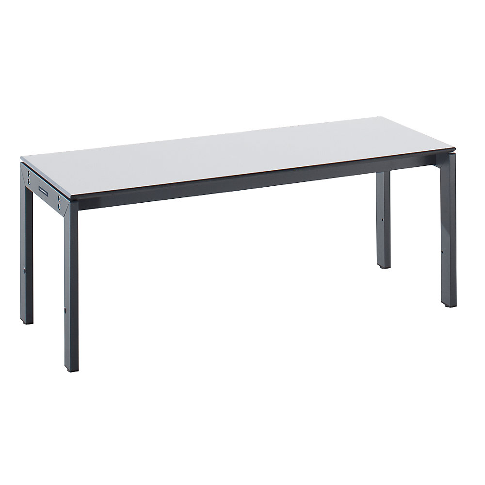 EUROKRAFTpro Changing room bench with steel frame, LxHxD 1000 x 415 x 400 mm, light grey seat