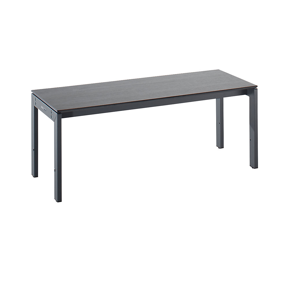 EUROKRAFTpro Changing room bench with steel frame, LxHxD 1000 x 415 x 400 mm, oak silver seat
