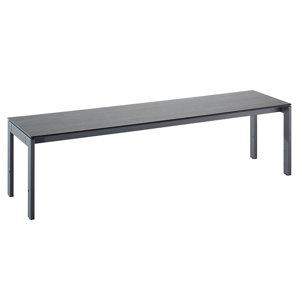 EUROKRAFTpro Changing room bench with steel frame, LxHxD 1500 x 415 x 400 mm, oak silver seat