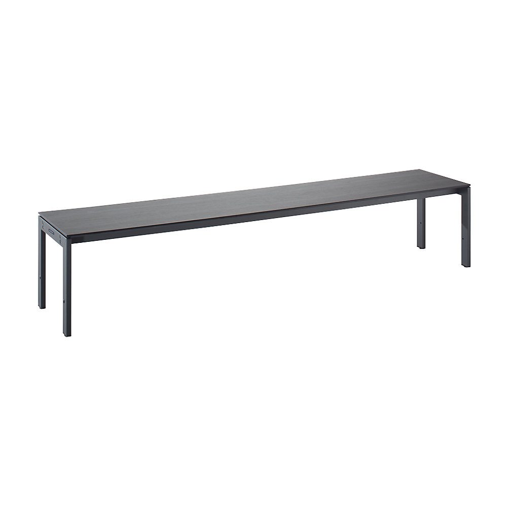 EUROKRAFTpro Changing room bench with steel frame, LxHxD 2000 x 415 x 400 mm, oak silver seat