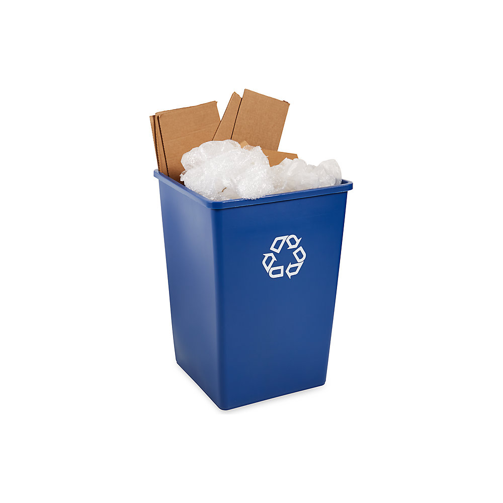 Wertstoffsammelbehälter UNTOUCHABLE®, Volumen 132 l, quadratisch, blau Rubbermaid 2