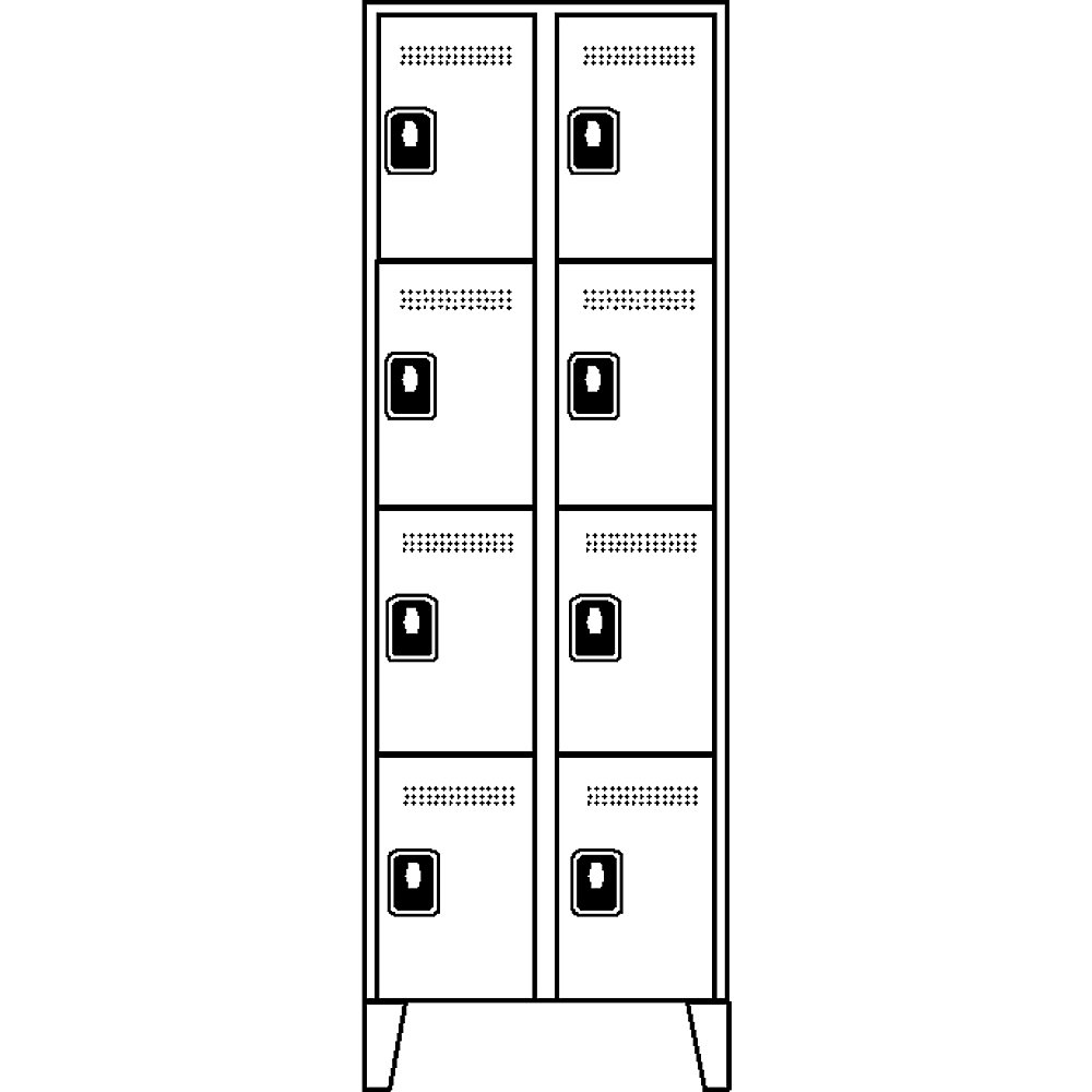 Wolf Köln 4-Way Locker Cabinet Light Gray Gentian Blue 800mm 2