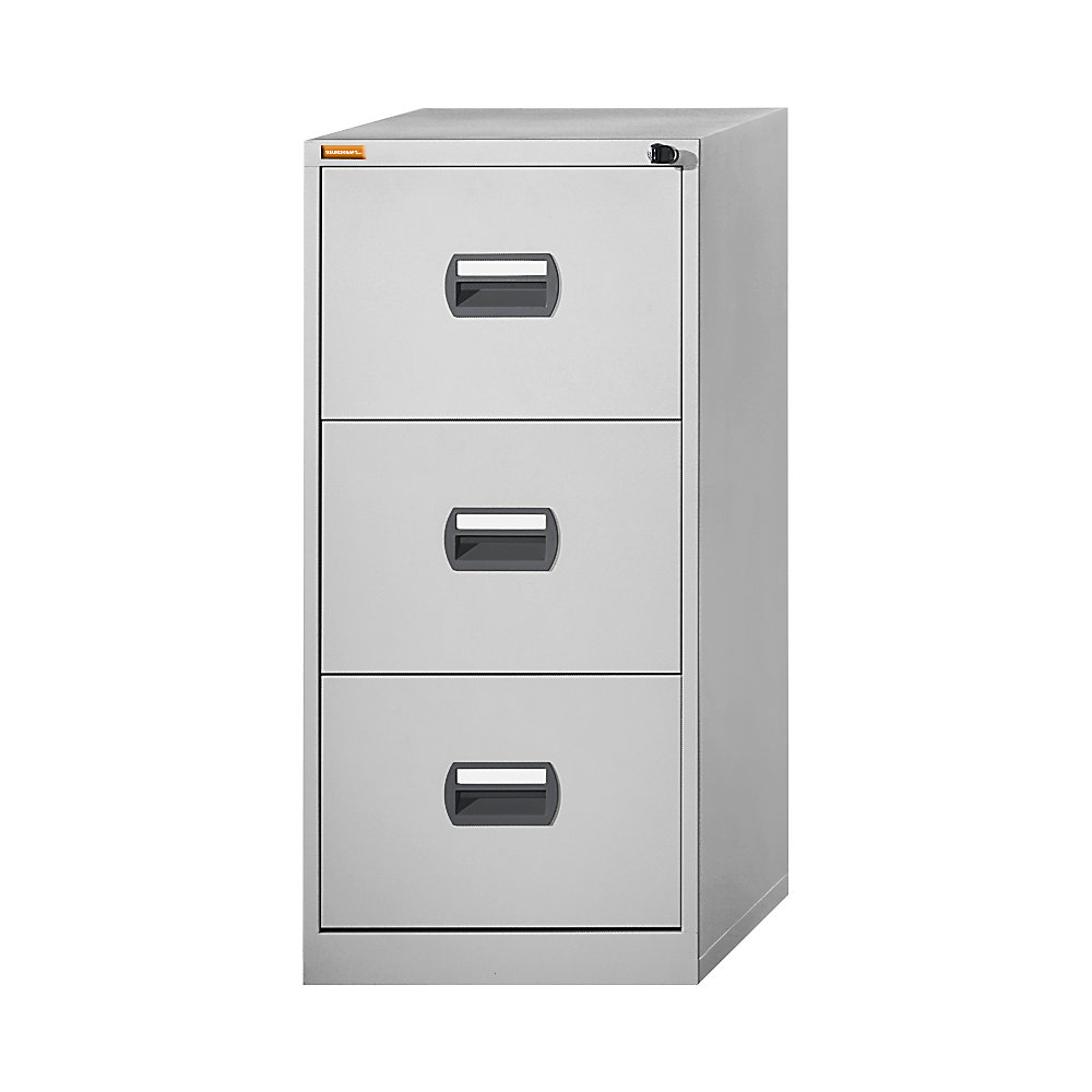 EUROKRAFTbasic Armario para archivadores colgantes, de 1 vía, 3 cajones, gris luminoso