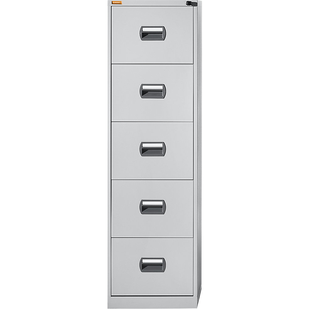 EUROKRAFTbasic Classificatore per cartelle sospese, 1 corsia, 5 cassetti, grigio chiaro
