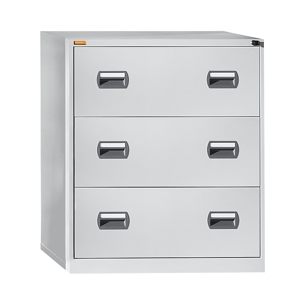 EUROKRAFTbasic Classificatore per cartelle sospese, 2 corsie, 3 cassetti, grigio chiaro