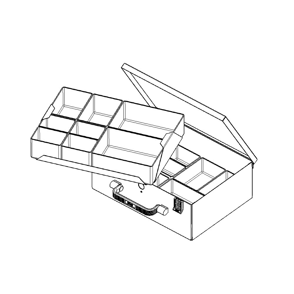 Mallette de rangement en tôle d'acier