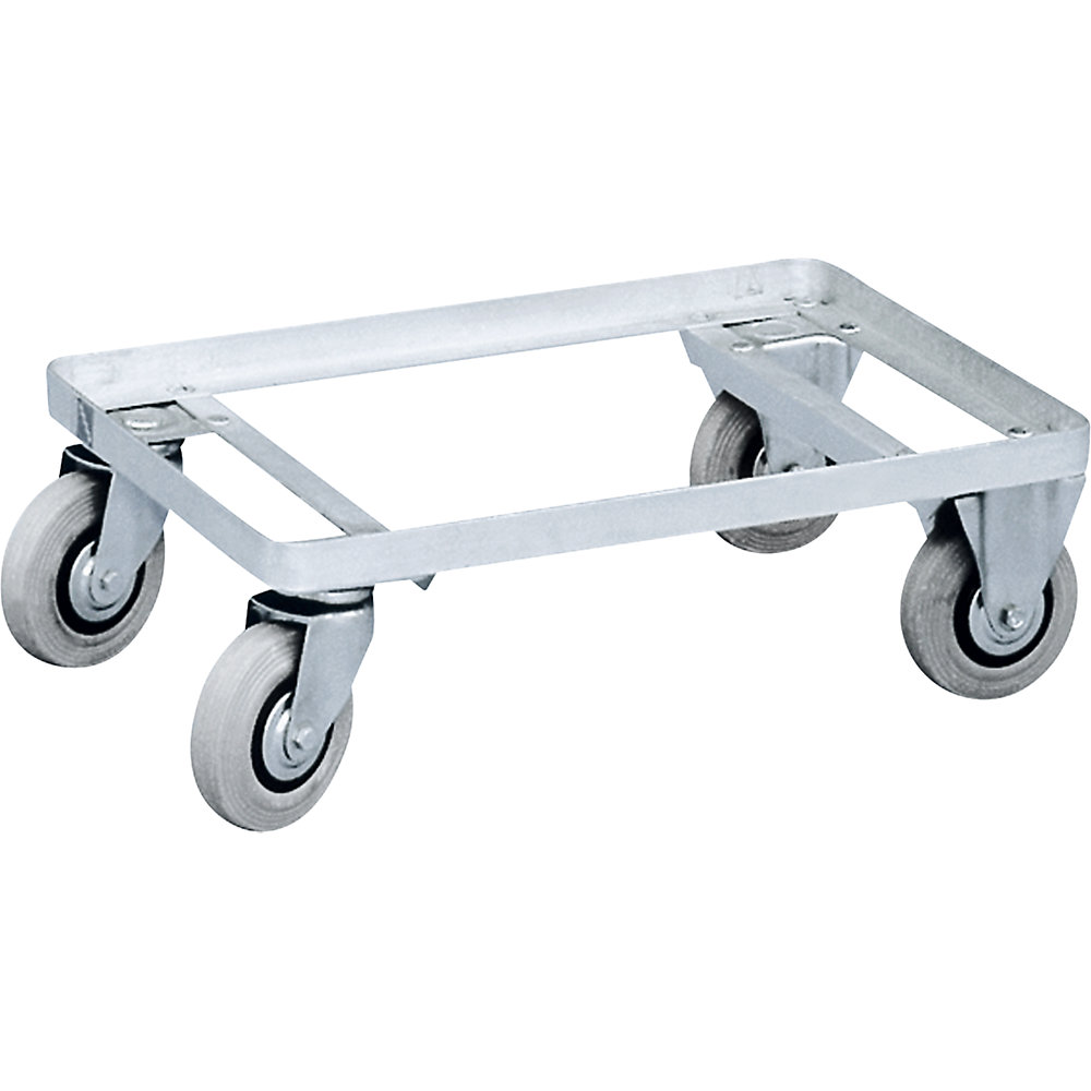 ZARGES Aluminium dolly, internal dimensions 576 x 378.2 mm, effective height 160 mm