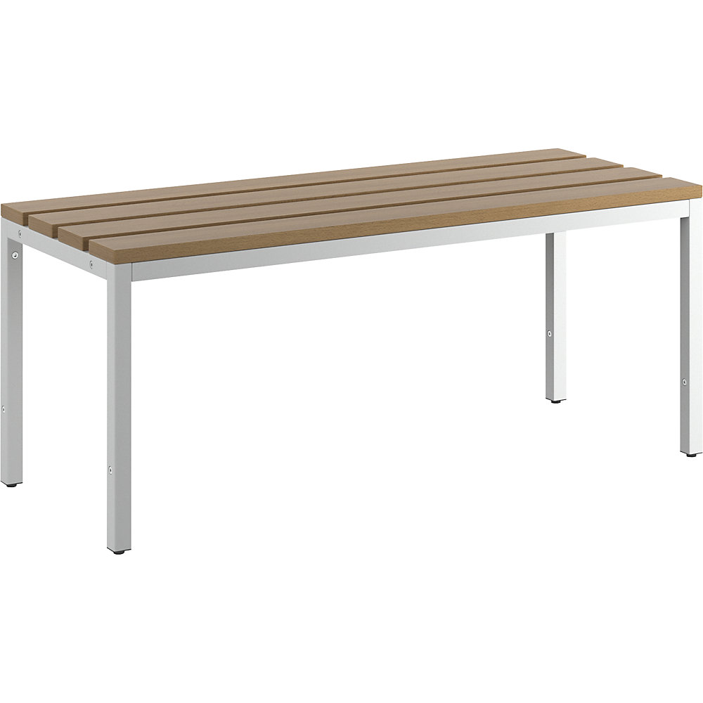 Eurokraft basic Kleedkamerbank, enkelzijdig, beukenhouten planken, lengte 1000 mm