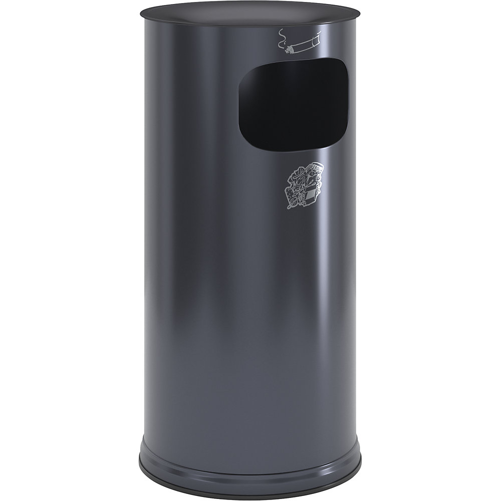 Sicherheits-Kombiascher, Stahlblech, Volumen 44 l, HxØ 710 x 355 mm, anthrazit VAR
